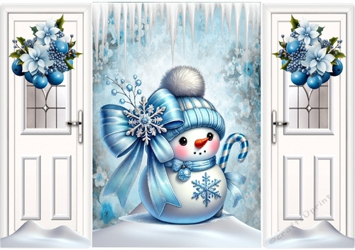 Cute Snowman With Bow Gatefold (THREE)