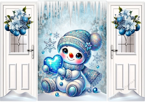 Cute Snowman Holding A Heart Gatefold (FIVE)