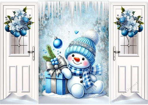 Cute Snowman With A Christmas Gift Gatefold (SIX)