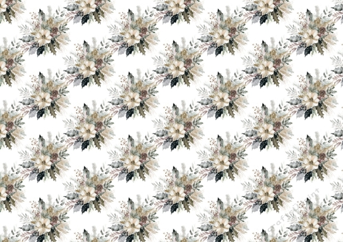 Pretty Vintage Christmas Flower Arrangements Paper (one)