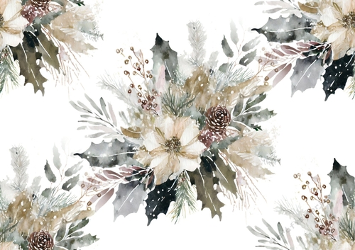 Pretty Vintage Christmas Flower Arrangements Paper (BIG)
