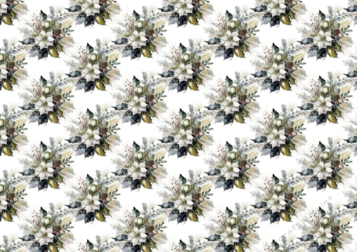 Pretty Vintage Christmas Flower Arrangements Paper (Two)