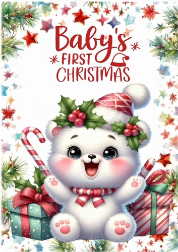 Cute Baby Polar Bear (BABYS FIRST) A4 (ONE)