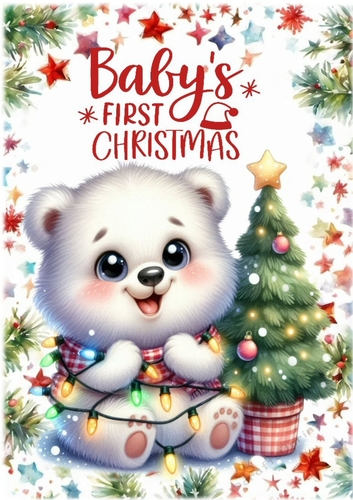 Cute Baby Polar Bear (BABYS FIRST) A4 (TWO)