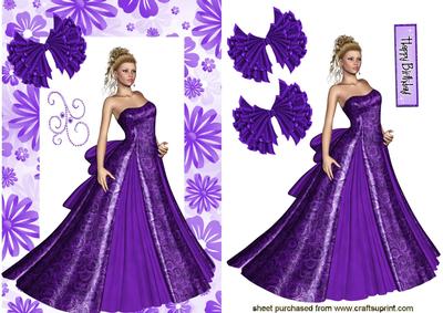 Beautiful Lady in Purple Gown