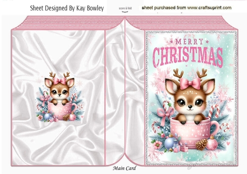 Lovely Christmas Deer Folded Book  (THREE)