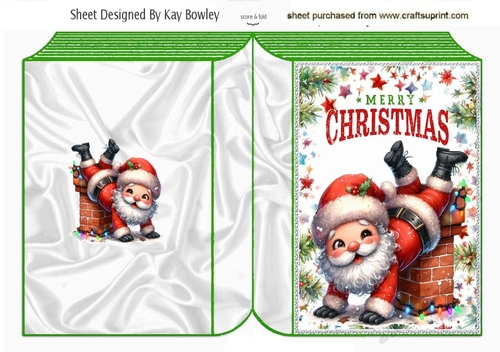 Cheeky Santa Christmas Folded Book (ONE)