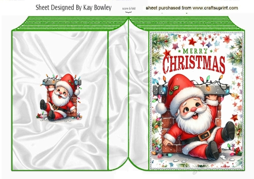 Cheeky Santa Christmas Folded Book (THREE)