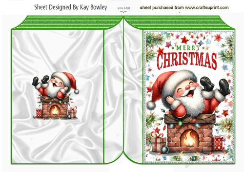 Cheeky Santa Christmas Folded Book (FOUR)