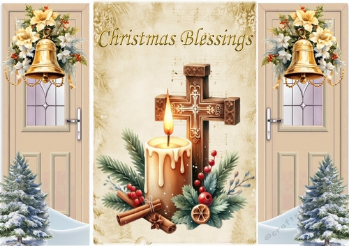 Religious Christmas Blessings Cross Gatefold  (ONE)