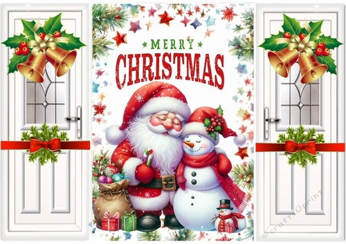 Lovely Santa With Golden Bells & Bows Gatefold (TWO)