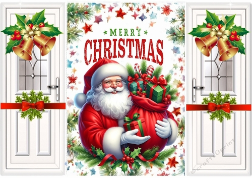 Lovely Santa With Golden Bells & Bows Gatefold (FIVE)