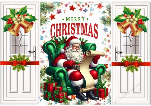 Lovely Santa With Golden Bells & Bows Gatefold (SIX)