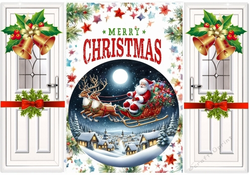 Lovely Santa With Golden Bells & Bows Gatefold (EIGHT)