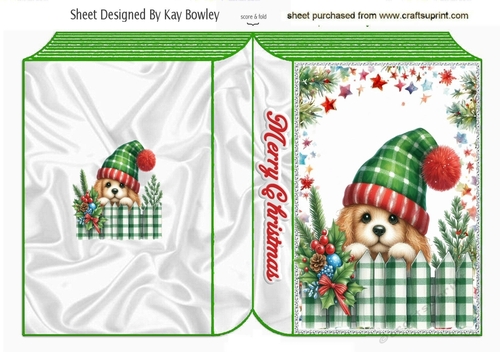 Cute Peeking Puppy Looking Over Fence Christmas Book (THREE)