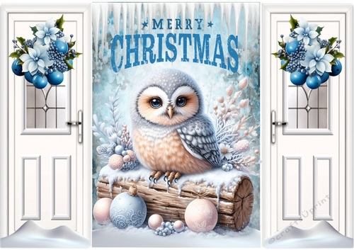 Pretty Snow Owl With Icicles, Christmas Gatefold (ONE)