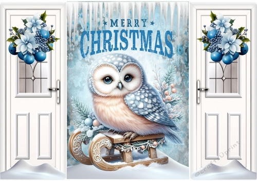 Pretty Snow Owl With Icicles, Christmas Gatefold (FOUR)