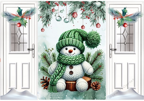  Knitted Mint Green Snowman A5 Gatefold (ONE) 