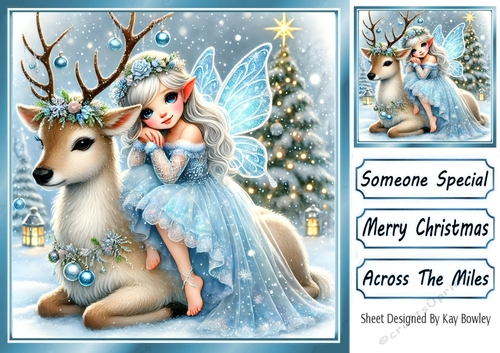 Pretty Christmas Blue Fairy 8x8 (ONE)