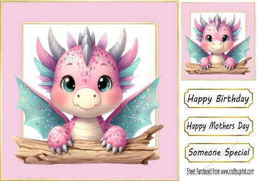 Cute Little Dragon Peeking 8x8