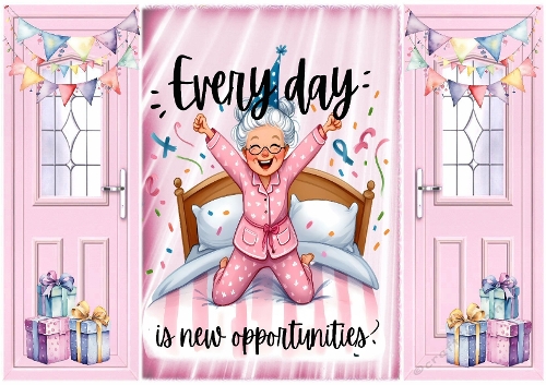  Pink Gatefold With Gran With Funny Quote  (ONE)