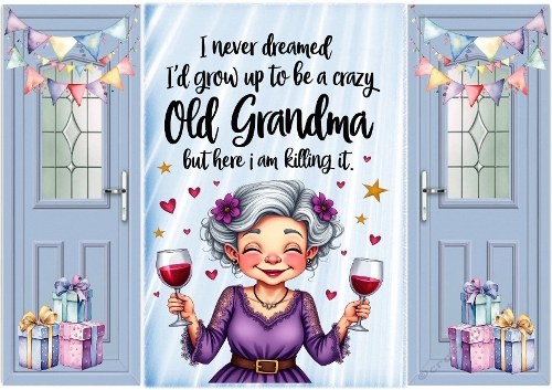 Blue Gatefold With Gran & Gifts With Funny Quote  (TWO)