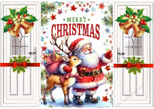  Christmas Gatefold With Lovely Santa  (ONE)