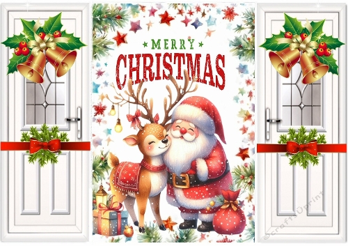 Christmas Gatefold With Lovely Santa  (TWO)