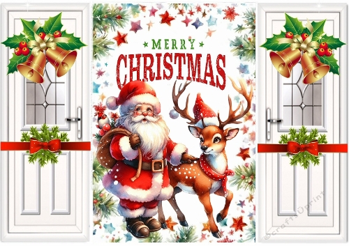 Christmas Gatefold With Lovely Santa  (THREE)