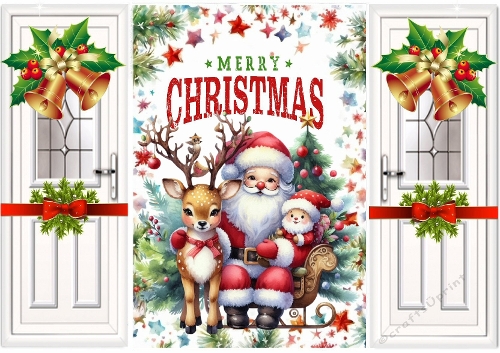 Christmas Gatefold With Lovely Santa  (FOUR)