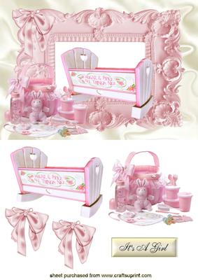 Gorgeous Baby Girls Crib & Hamper