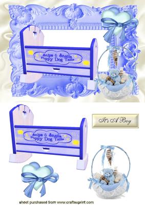 Gorgeous Baby Boys Rocking Crib with Hamper
