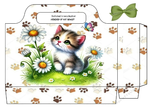 Cute Kitten With Daisies Large Tote Gift Bag