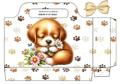 Cute Sleeping Puppy With Daisies Large Tote Gift Bag