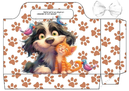 Funny Faces Cute Cat And Dog Tote Gift Bag (ONE)