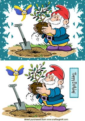 Little Gardening Gnome, with Butterfly