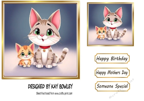 Cute Kittens Cuddling 7x7 (FOUR)