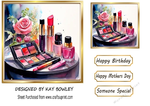 Lovely Ladies Makeup 7x7 Card Front (THREE)