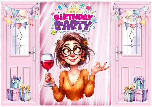 cup1374851_415 - Lovely Gatefold In Pink With Birthday Celebrating Mum