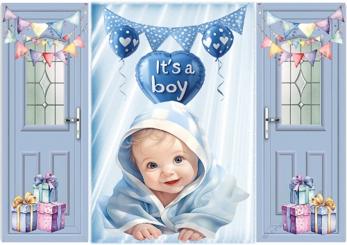 Lovely Gatefold With Smiling Baby Boy (TWO)