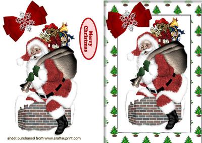 Santa Climbing Down the Chimney