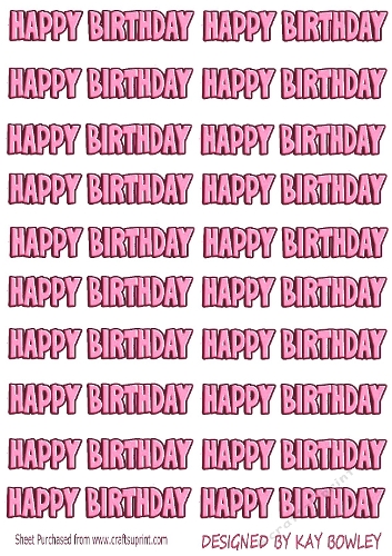 Happy Birthday Candy Pink