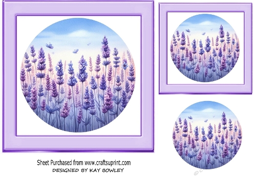  Lovely Shades Of Purple Flowers Scene 7x7 Card Front, 