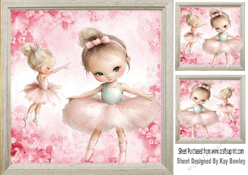 Pretty Dancing Ballerinas 8x8 Card Front