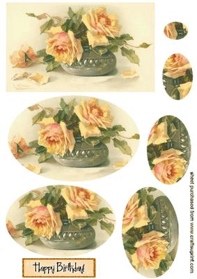 Peach Roses in Oval Pyramids