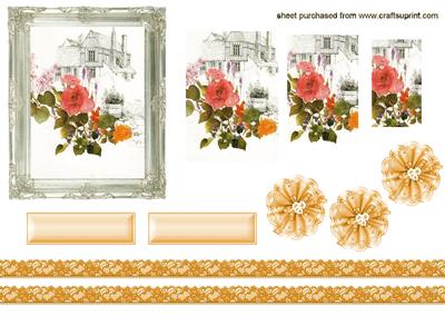 Pretty Floral Pyramids in Silver Frame