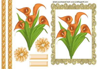 Orange Lillies in Gold Frame
