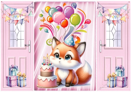 cup1380047_415 - Lovely Birthday/Balloons  With Fox Gatefold (ONE)