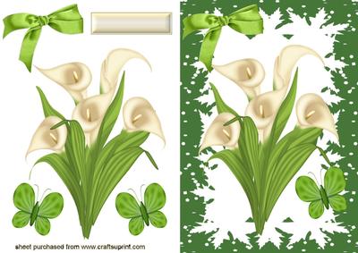 White Lillies, with Butterflies