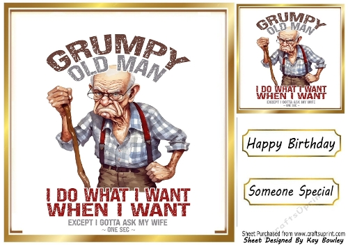 Funny 8X8 Topper With Humour Caption (FIVE)